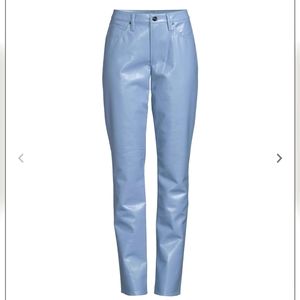 GOLDSIGN I NWT 26 The Stacked Roya straight-leg leather jean I baby blue